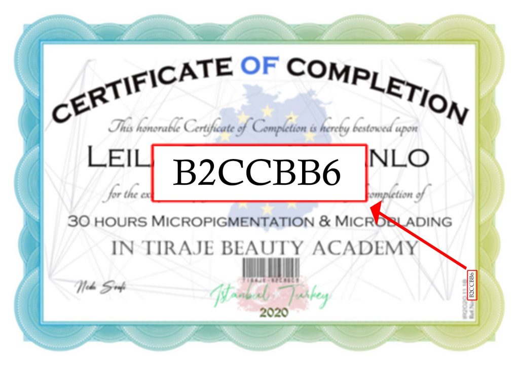 TirajeBeauty Certificate